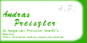 andras preiszler business card